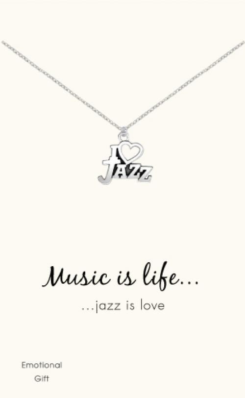 I ♥ jazz silver pendant